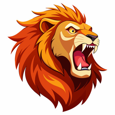Lion head on white background. Vector illustration for your design.のイラスト素材