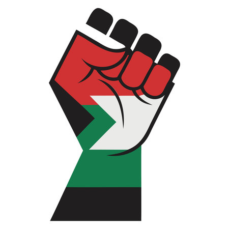 Flag of Sudan in the shape of a fist. Vector illustration designのイラスト素材