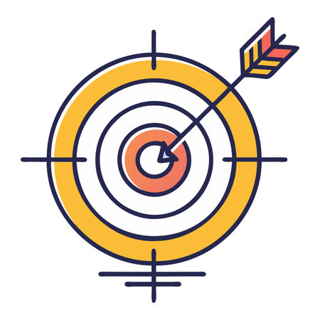Archery target vector line icon, isolated on white background, flat styleのイラスト素材