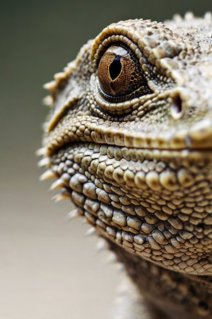 Close up portrait of a bearded dragon (Pogona vitticeps)の素材