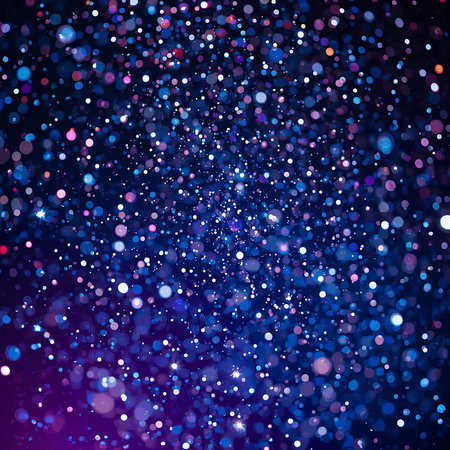 Abstract background with bokeh lights and stars. Vector illustration.