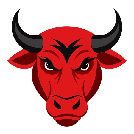 Bull head vector illustration isolated on white background. Head of bull.のイラスト素材