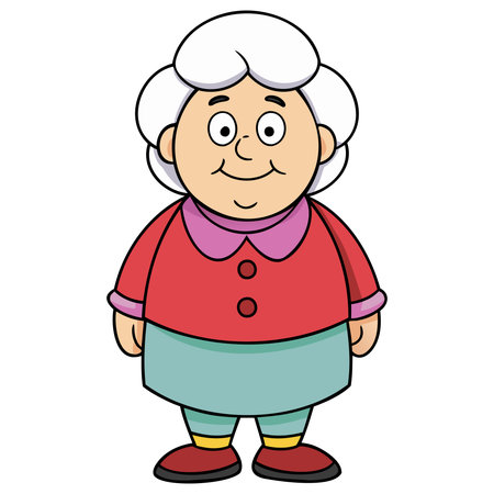 Grandmother - Cartoon Illustration, Isolated on White Background.のイラスト素材