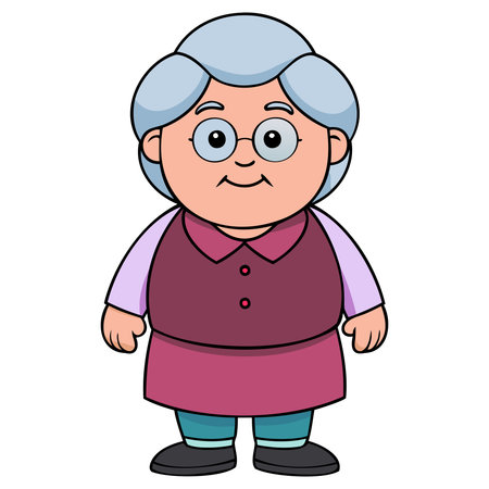 Grandmother - Cartoon Illustration of a Grandmother - Vector Characterのイラスト素材