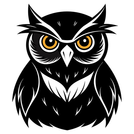 Owl head vector illustration on white background. Owl head vector illustration.のイラスト素材