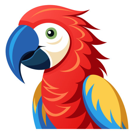 Parrot isolated on white background. Vector illustration. EPS 10.のイラスト素材