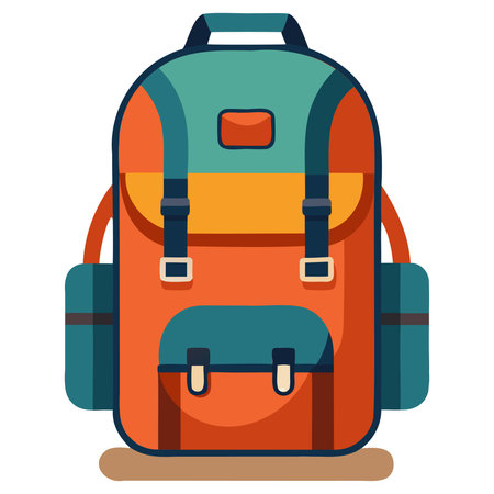 Backpack icon. Flat illustration of backpack vector icon for web designのイラスト素材
