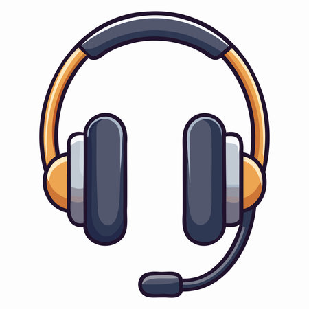 Headphones icon. Cartoon of headphones vector icon for web design isolated on white backgroundのイラスト素材