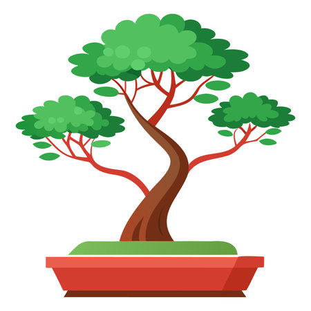 Bonsai tree icon. Cartoon illustration of bonsai tree vector icon for webのイラスト素材