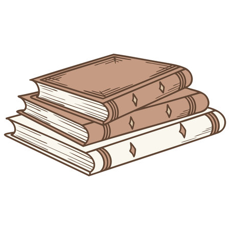 Pile of books isolated on a white background. Vector illustration.のイラスト素材