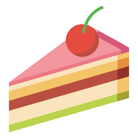 Isolated piece of cake on a white background, Vector illustration.のイラスト素材