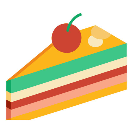Isolated slice of cake on a white background, Vector illustration.