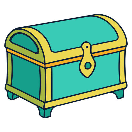 Treasure chest icon. Cartoon illustration of treasure chest vector icon for webのイラスト素材