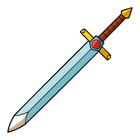 Sword icon. Cartoon illustration of sword vector icon for web design isolated on white backgroundのイラスト素材