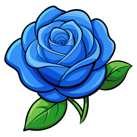 Blue rose flower isolated on a white background. Vector illustration for your designのイラスト素材