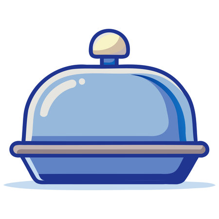 Illustration of a Tray with a lid for food on a white backgroundのイラスト素材