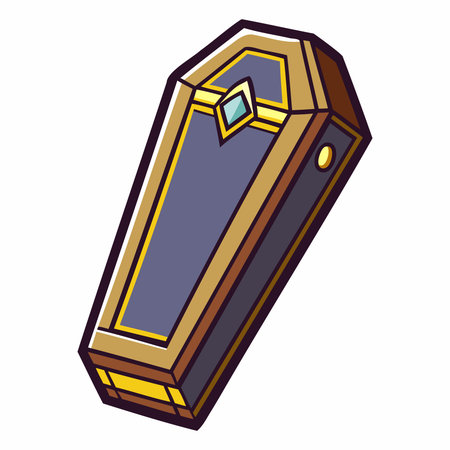 Isolated medieval coffin icon. Vector illustration of a medieval coffin.のイラスト素材