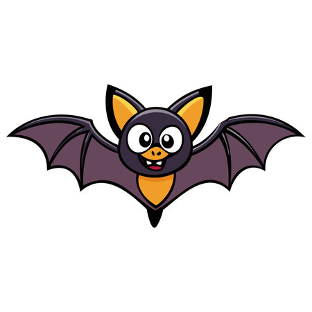 Bat cartoon icon. Halloween season decoration and celebration theme. Isolated design. Vector illustrationのイラスト素材
