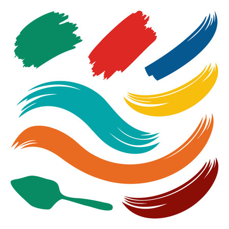 Set of hand drawn brush strokes. Vector illustration for your design.のイラスト素材