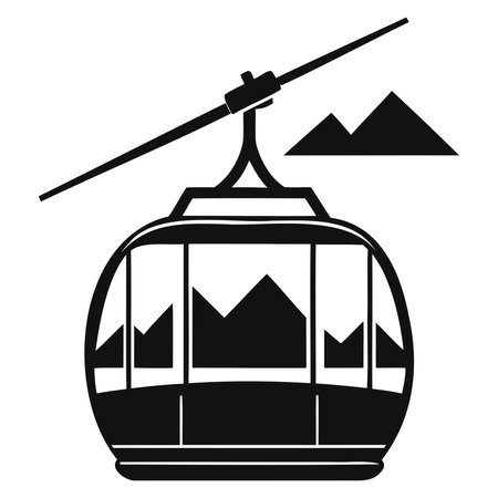 Cable car icon. Simple illustration of cable car vector icon for webのイラスト素材