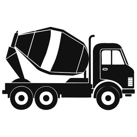 Concrete mixer truck icon. Simple illustration of concrete mixer truck vector icon for webのイラスト素材