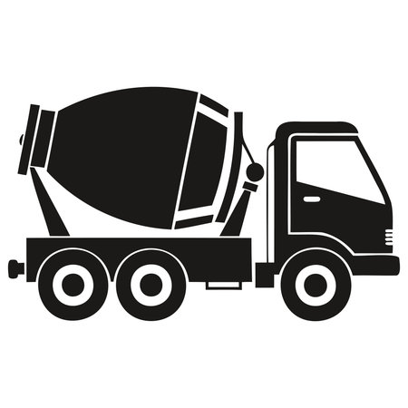 Concrete mixer icon. Simple illustration of concrete mixer vector icon for webのイラスト素材