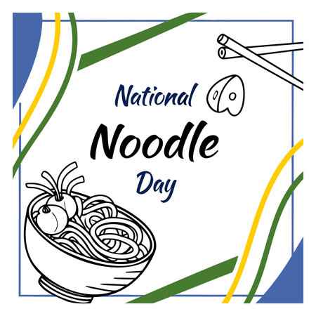 National Noodle Day. Vector illustration of a banner for National Noodle Day.のイラスト素材