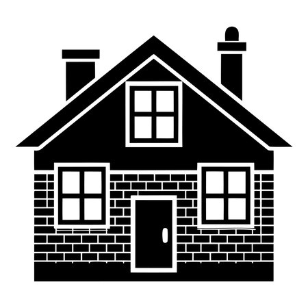 Cottage house icon. Simple illustration of cottage house vector icon for webのイラスト素材