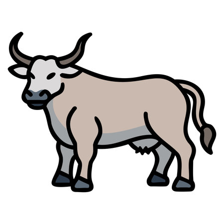 Bull icon. Vector illustration of a bull on a white background.のイラスト素材
