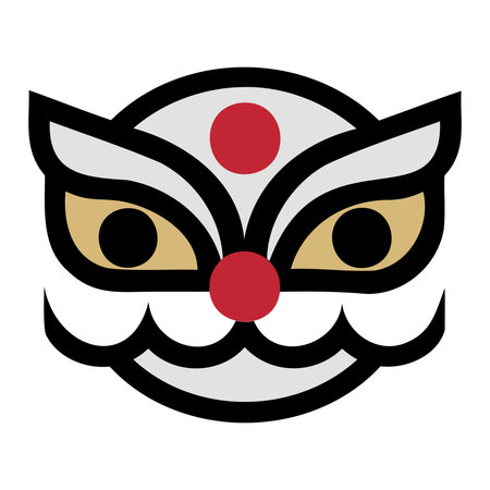 Chinese mask on a white background. Isolated. Vector illustration.のイラスト素材