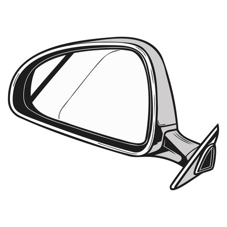 Car side view mirror. Vector illustration of a car side view mirror.のイラスト素材