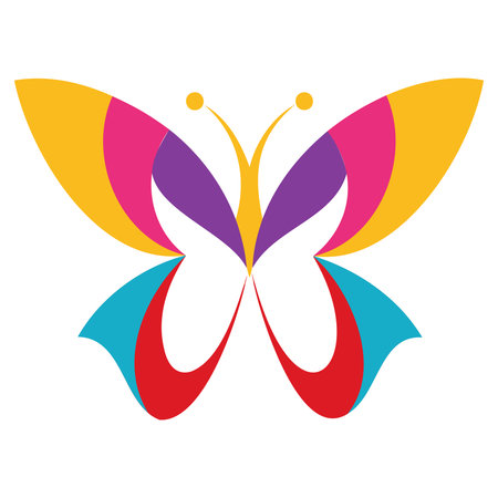 butterfly design over white background. colorful design. vector illustrationのイラスト素材