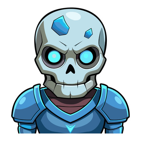 Alien head in blue costume isolated on white background. Vector illustration.のイラスト素材