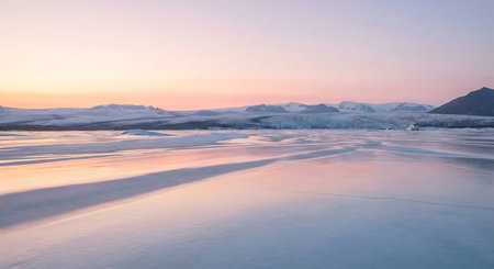 Beautiful winter landscape in south korea,Jokulsarlonの素材
