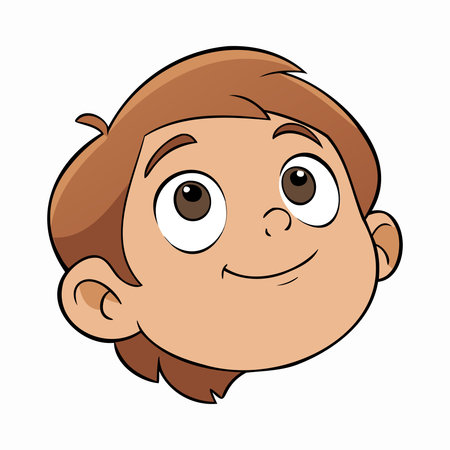 cute boy face cartoon vector illustration graphic design vector illustration graphic designのイラスト素材