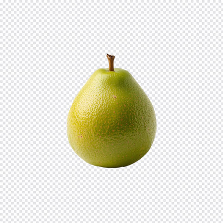 Green pomelo fruit isolated on white background with clipping path.の写真素材