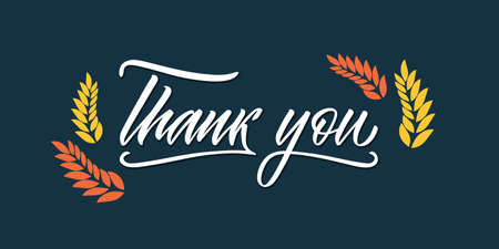 Thank you handwritten inscription. Thank you letter and thanksgiving typography. Vector design for banner, backdrops, posters, greeting cards. Vector calligraphy.のイラスト素材