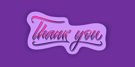 Thank you handwritten inscription. Thank you letter and thanksgiving typography. Vector design for banner, backdrops, posters, greeting cards. Vector calligraphy.のイラスト素材