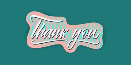 Thank you handwritten inscription. Thank you letter and thanksgiving typography. Vector design for banner, backdrops, posters, greeting cards. Vector calligraphy.のイラスト素材