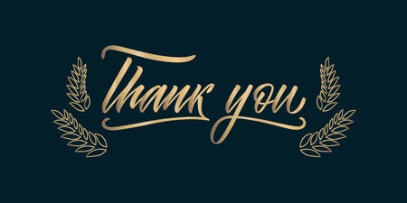 Thank you handwritten inscription. Thank you letter and thanksgiving typography. Vector design for banner, backdrops, posters, greeting cards. Vector calligraphy.のイラスト素材