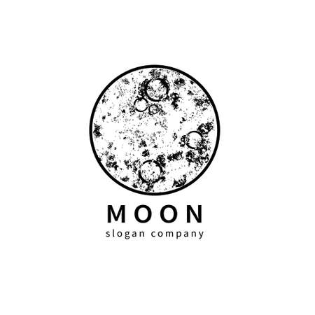 Logo with decoral moon. Abstract emblem, design concept, logotype element for template.のイラスト素材