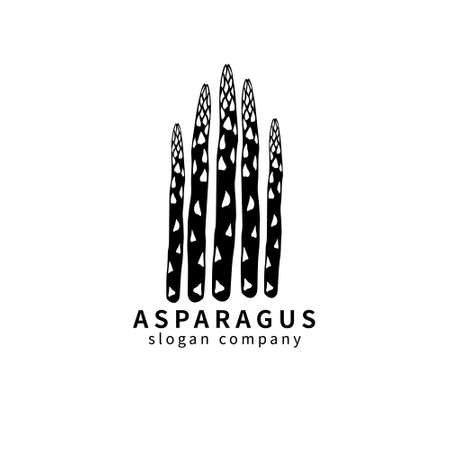 Logo with decoral asparagus. Abstract floral emblem, design concept, logotype element for template.のイラスト素材