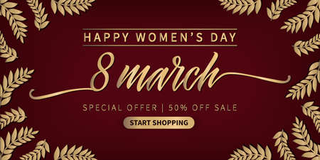 Lettering of big sale 8 march. Happy women's day. Vector typography design, quotation for web sites, banner, backdrops, posters. Hand drawn vector calligraphy.のイラスト素材