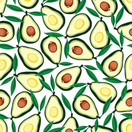 Traditional mexican dish guacamole with avocado, tomatoes and nachos. Flat vector illustration isolated on white background.のイラスト素材