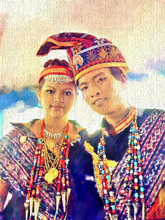 A traditional Tuarans Dusun Lotud wedding costumeの素材