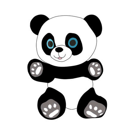 Panda bear isolated on white backgroundのイラスト素材