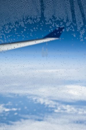 airplane wingの写真素材