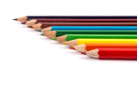 Multicolored pencils isolated on white background