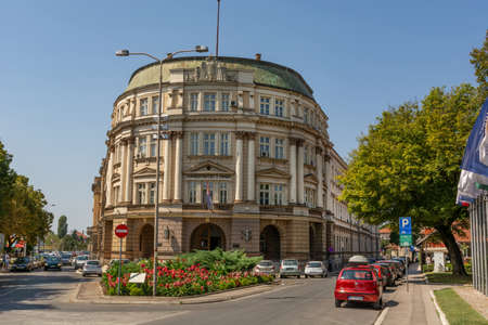 Nis, Serbia - August 28, 2019: University of Nis big hall building on summer sunny day in the city of Nis, Serbiaのeditorial素材