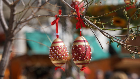 two red easter eggs